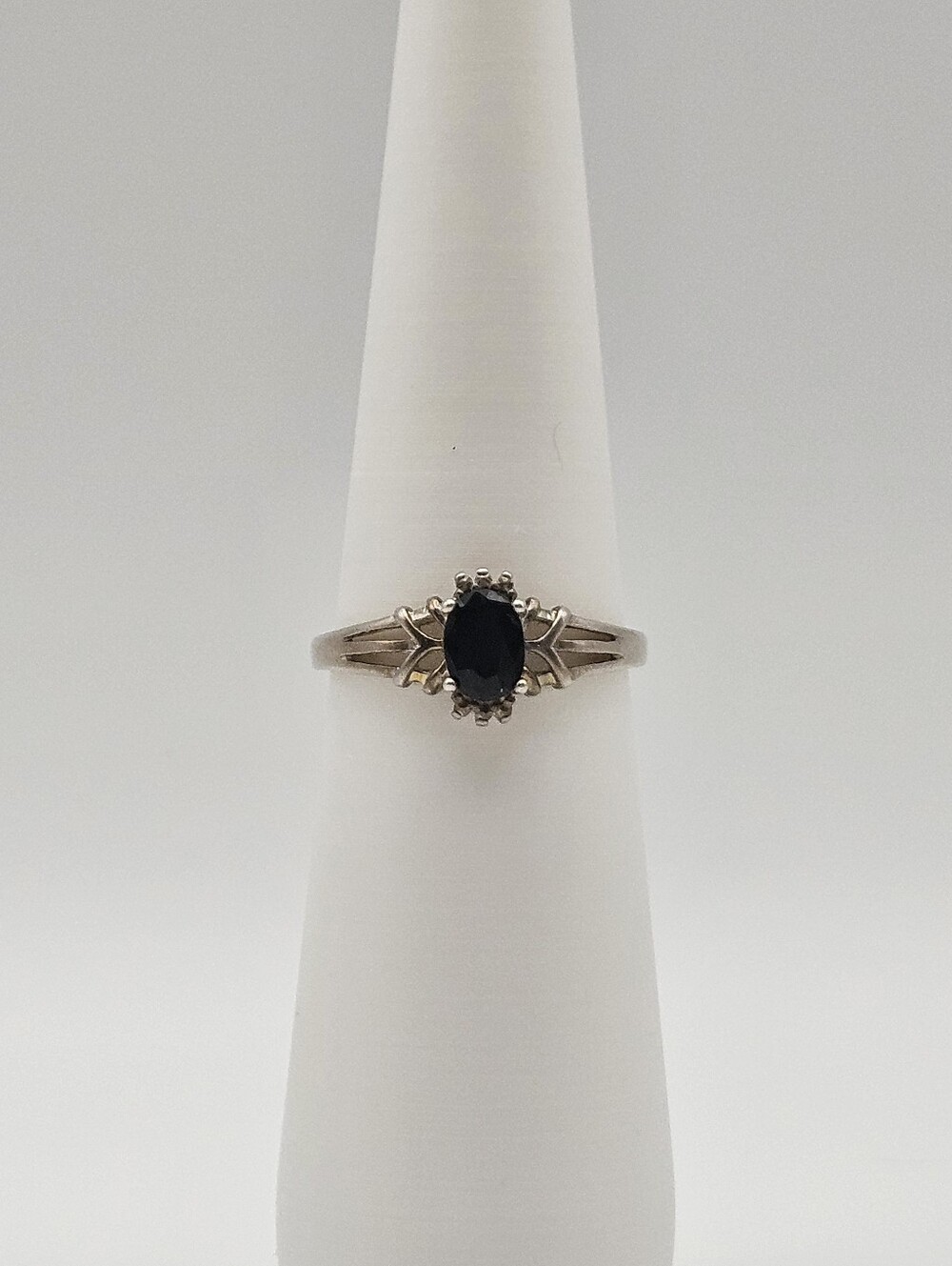 Vintage NV Sterling Silver Black Sapphire Ring | Size 10 | 2004